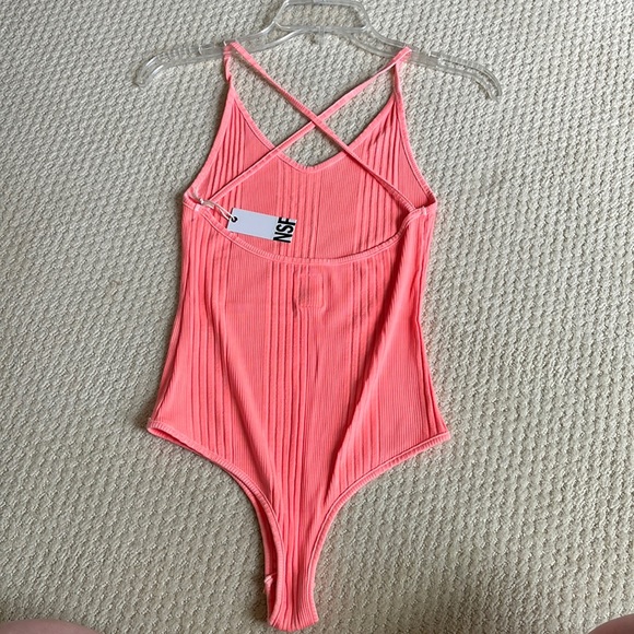 NWT NSF Lena Ribbed Crossback bodysuit - Picture 4 of 5